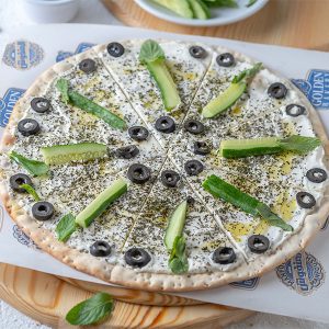 Labneh with Vegetables Manakish